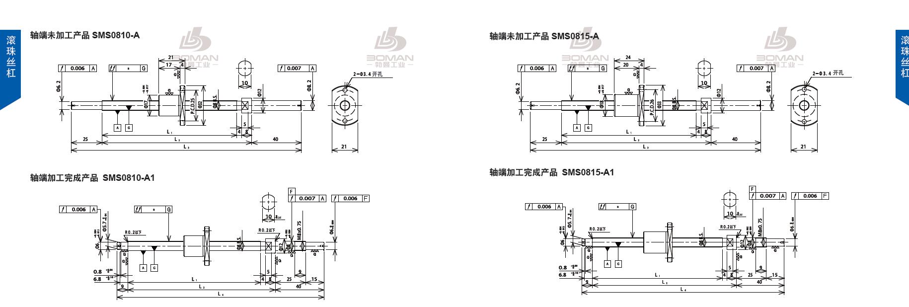 TSUBAKI SMS0815-268C3-A1 tsubaki数控滚珠丝杆型号